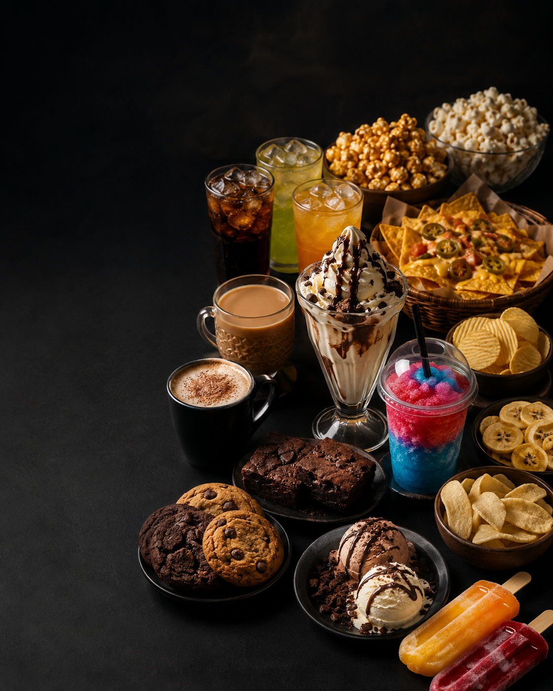 A colourful selection of Campus Cravings snacks, drinks and treats